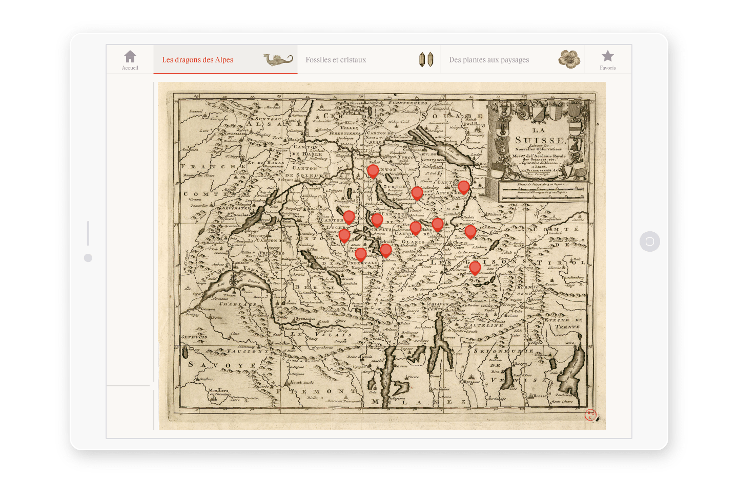 A tablet showing the dragon map